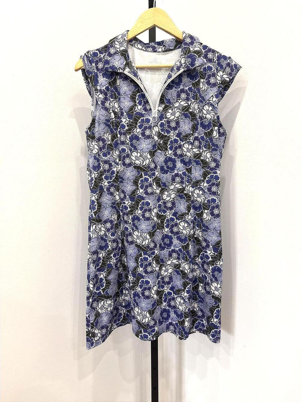 Jack Smith Large Golf Sleeveless Floral Print Dress with Zip Collar